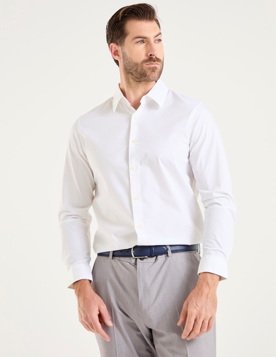 Camisa de vestir de algodón manga larga para hombre 1