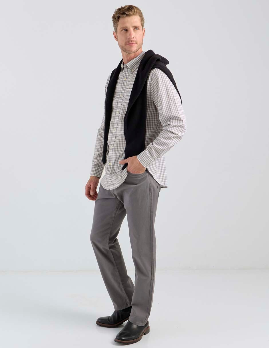 Camisa business casual de algodón manga larga para hombre 3