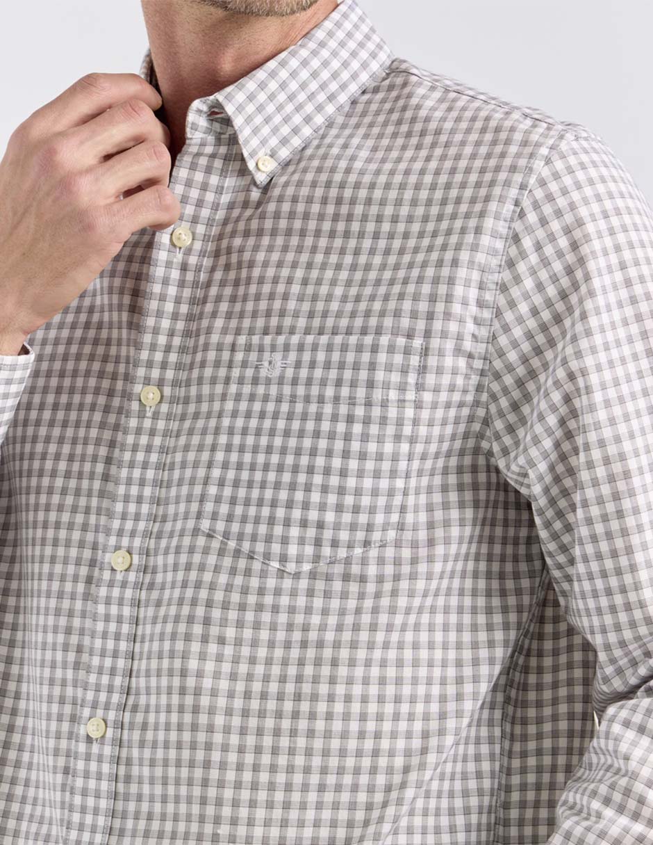 Camisa business casual de algodón manga larga para hombre 4