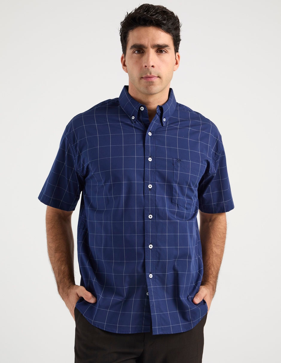 Camisa casual de algodón manga corta para hombre