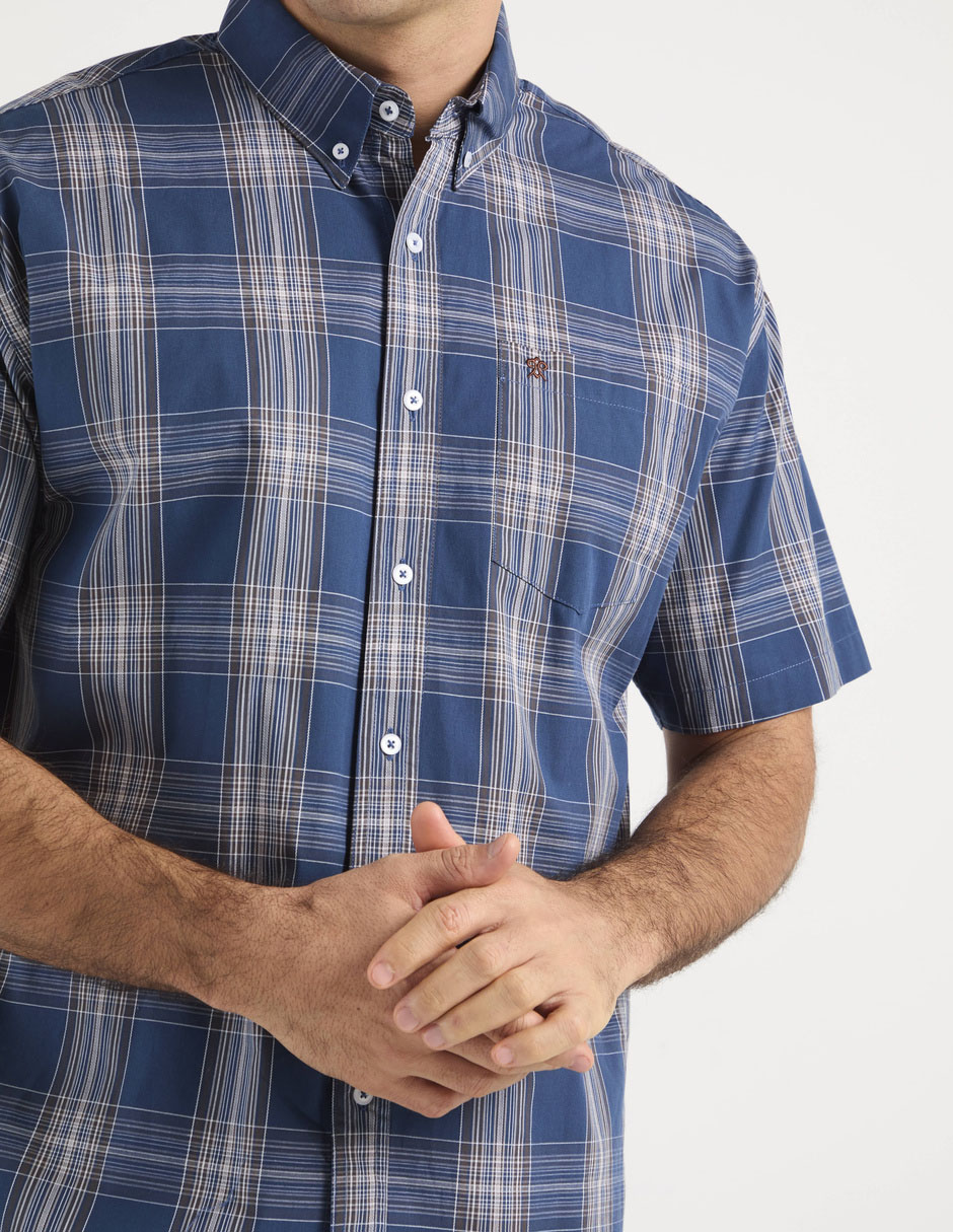 Camisa casual de algodón manga corta para hombre 4