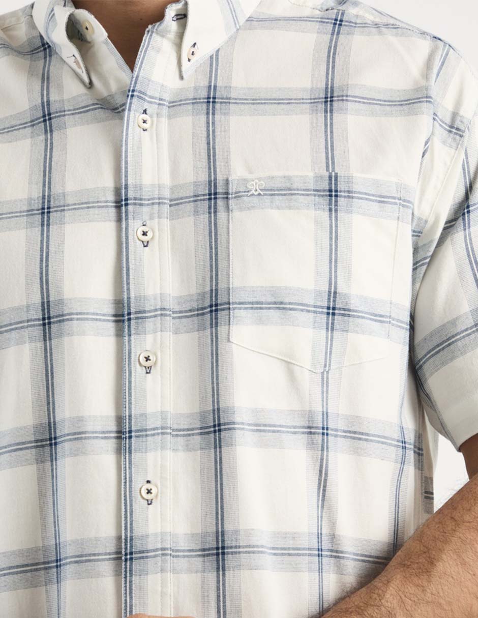 Camisa casual de algodón manga corta para hombre 4