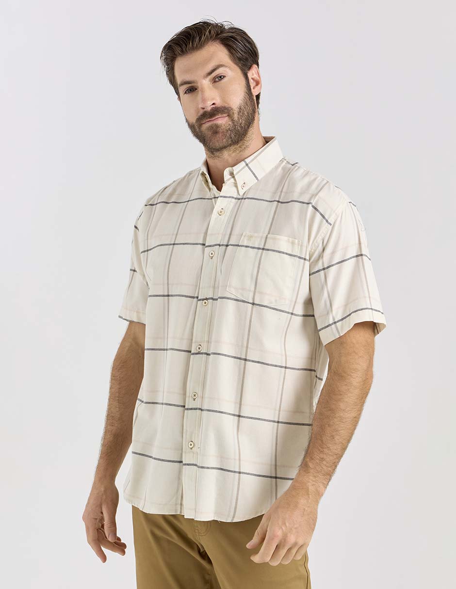 Camisa casual de algodón manga corta para hombre Camisa casual de algodón manga corta para hombre