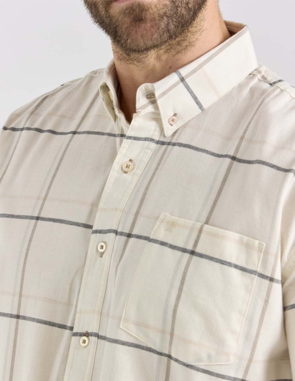 Camisa casual de algodón manga corta para hombre 4