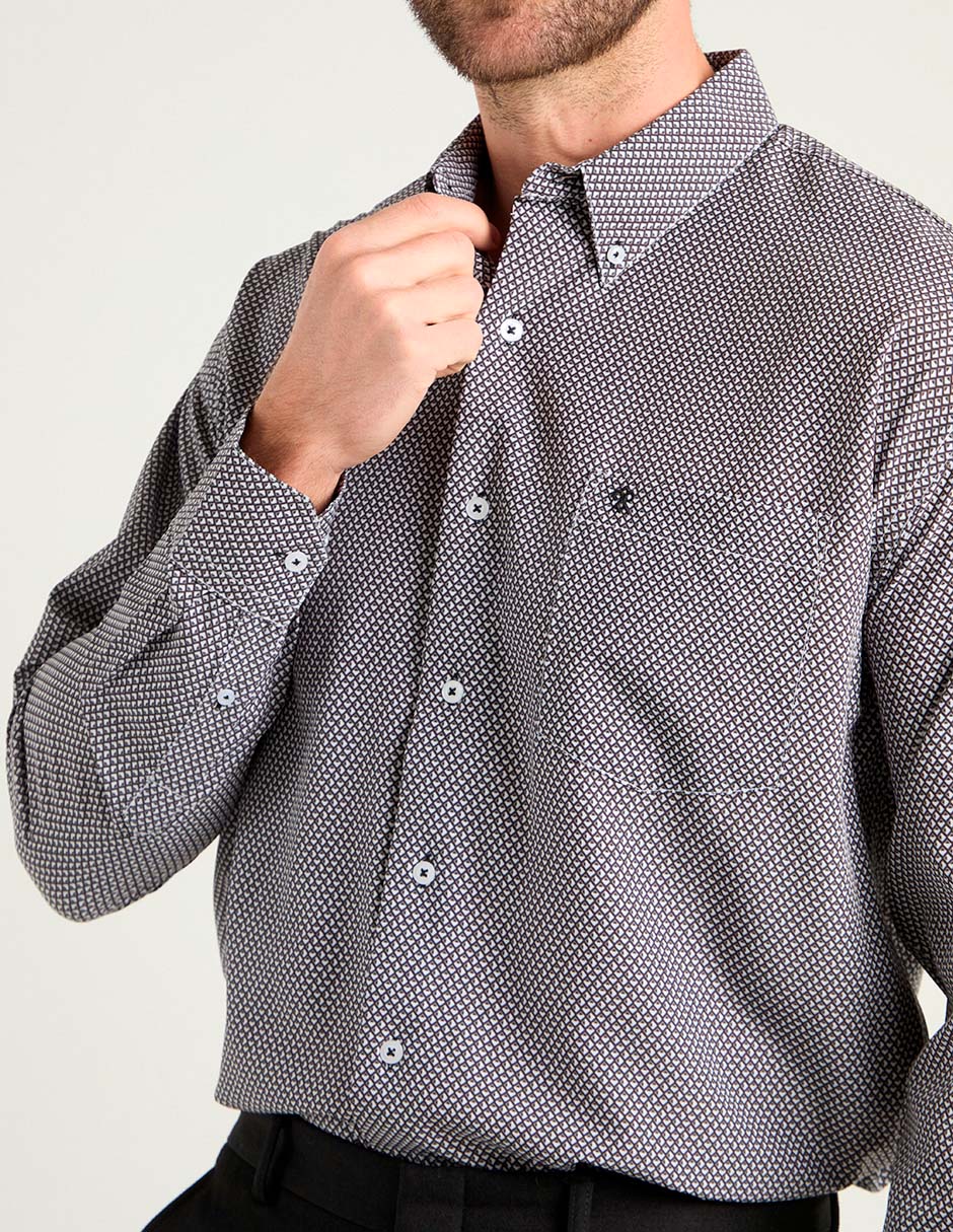 Camisa casual manga larga para hombre 4