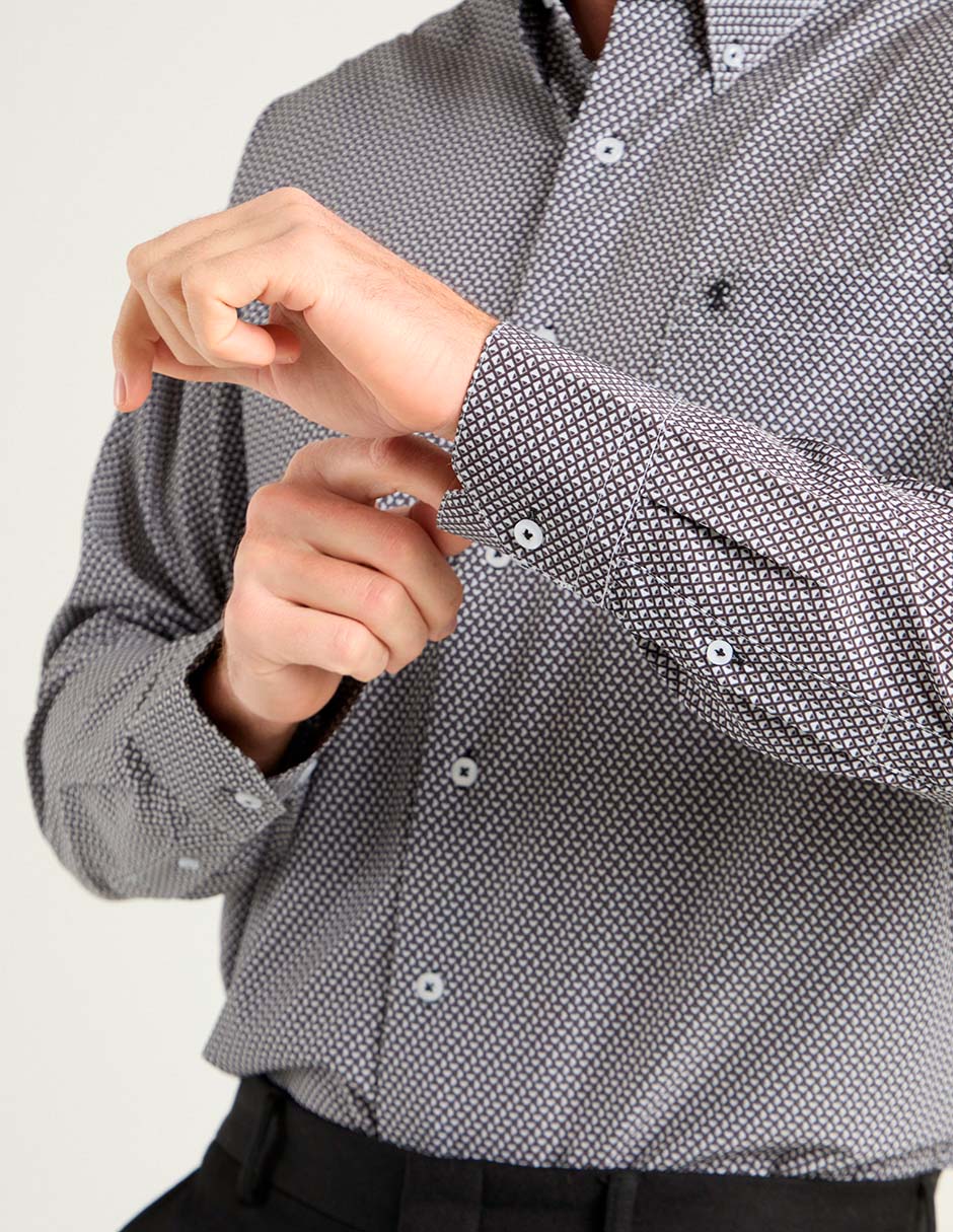 Camisa casual manga larga para hombre 5