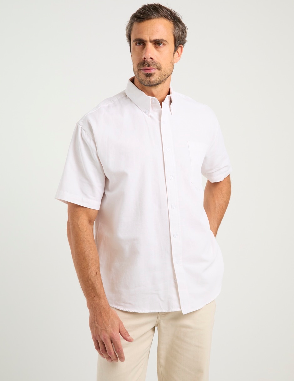 Camisa casual de algodón manga corta para hombre