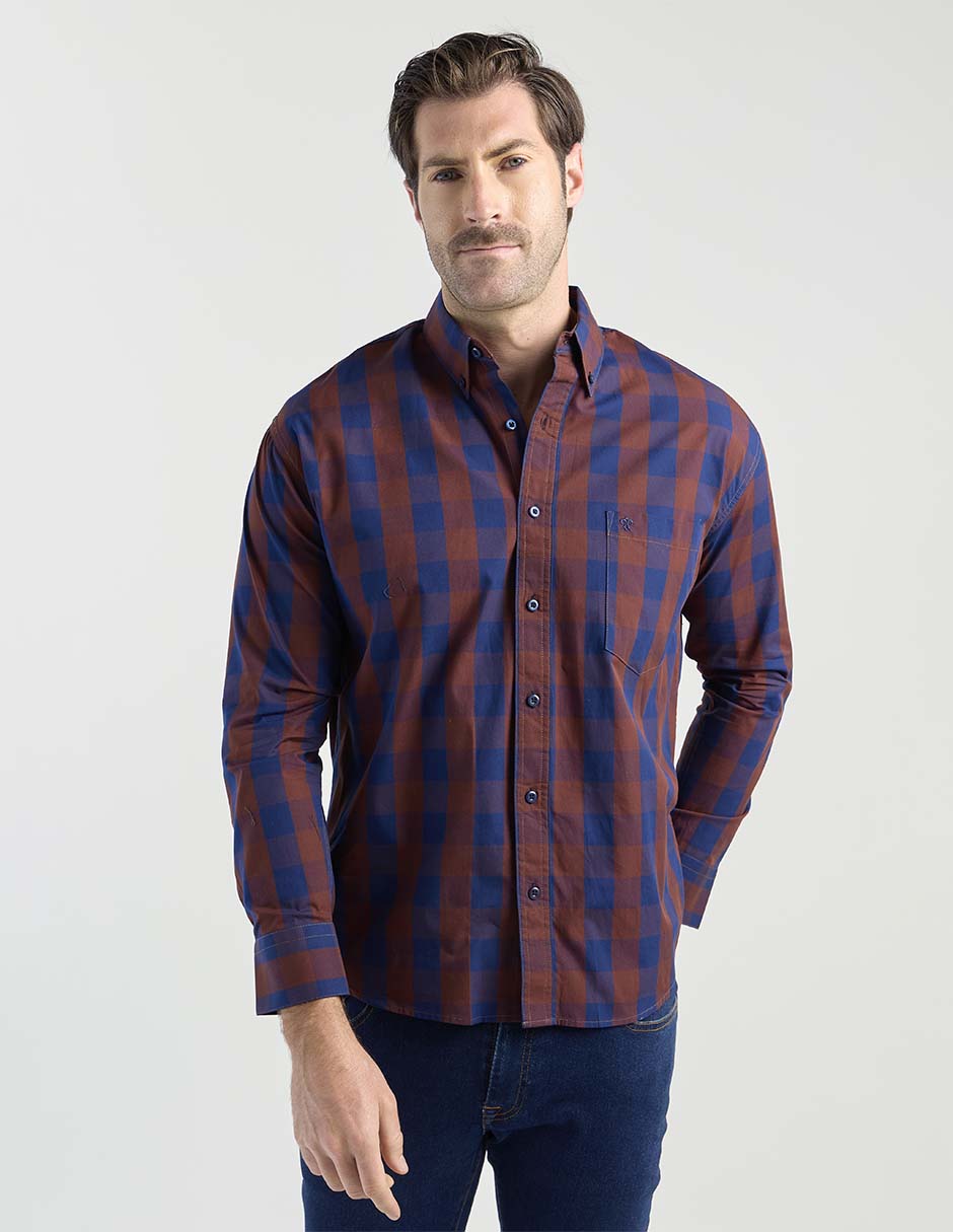 Camisa casual de algodón manga larga para hombre Camisa casual de algodón manga larga para hombre