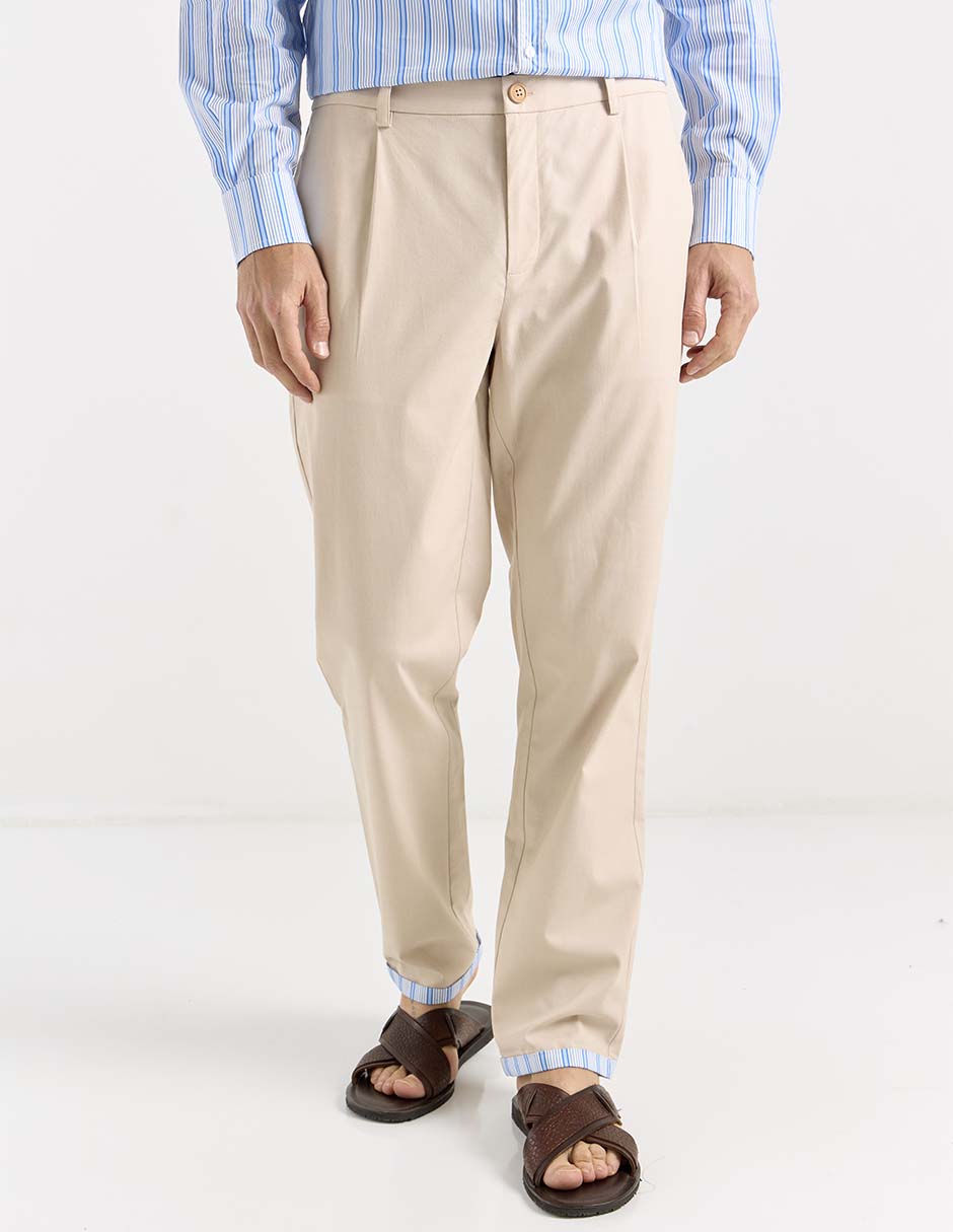 Pantalón chino straight de algodón para hombre