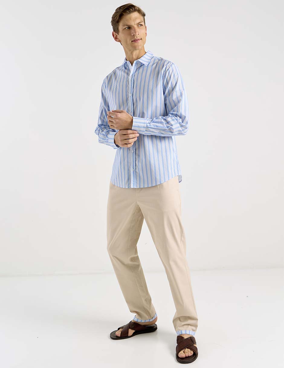 Pantalón chino straight de algodón para hombre 2