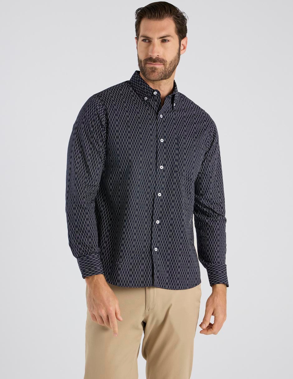 Camisa casual de algodón manga larga para hombre