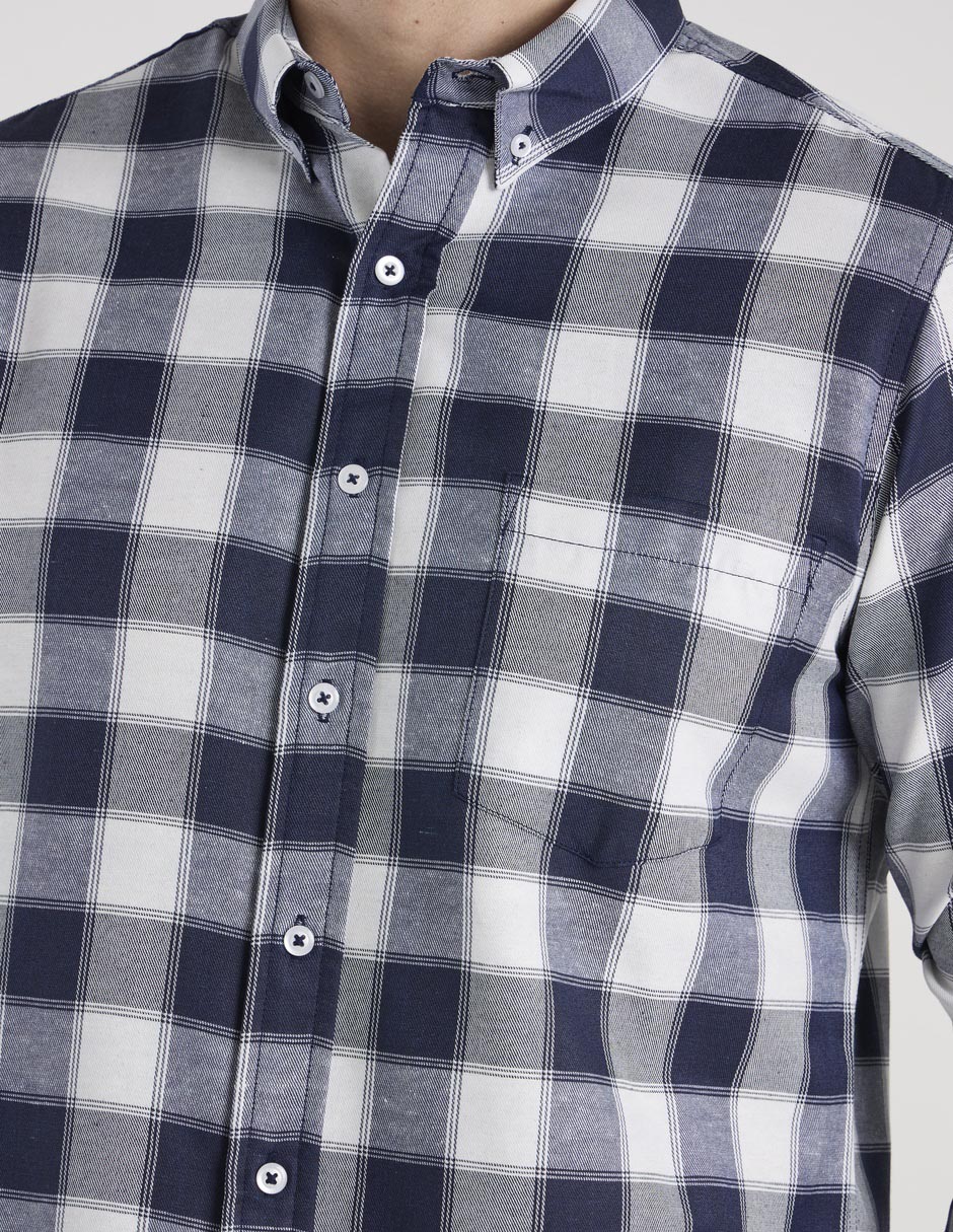 Camisa casual de algodón manga larga para hombre 4