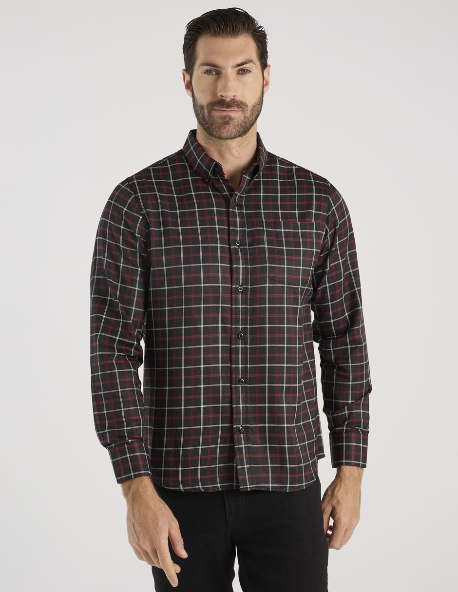 Camisa casual de algodón manga larga para hombre Camisa casual de algodón manga larga para hombre