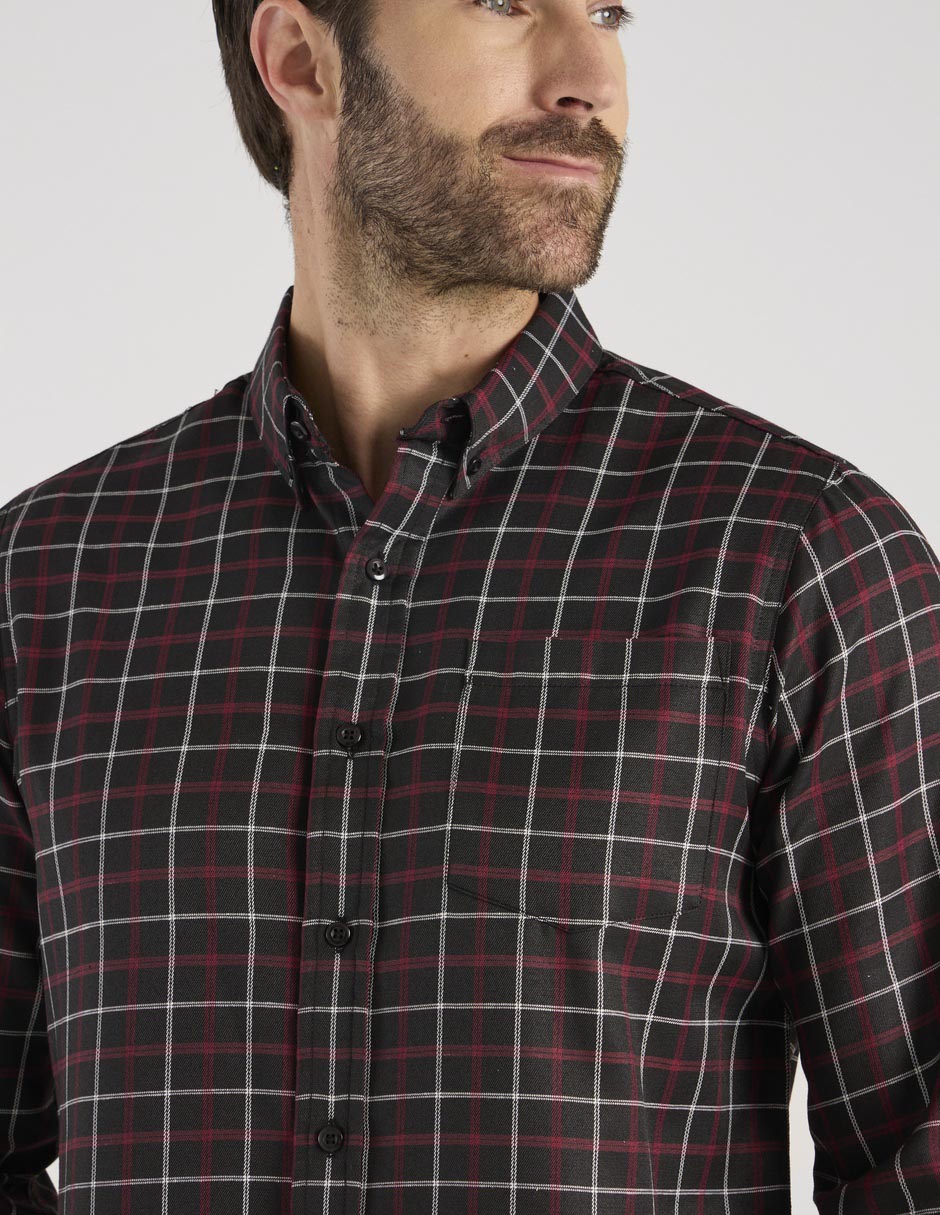 Camisa casual de algodón manga larga para hombre 4