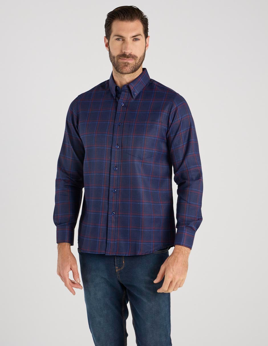 Camisa casual de algodón manga larga para hombre Camisa casual de algodón manga larga para hombre