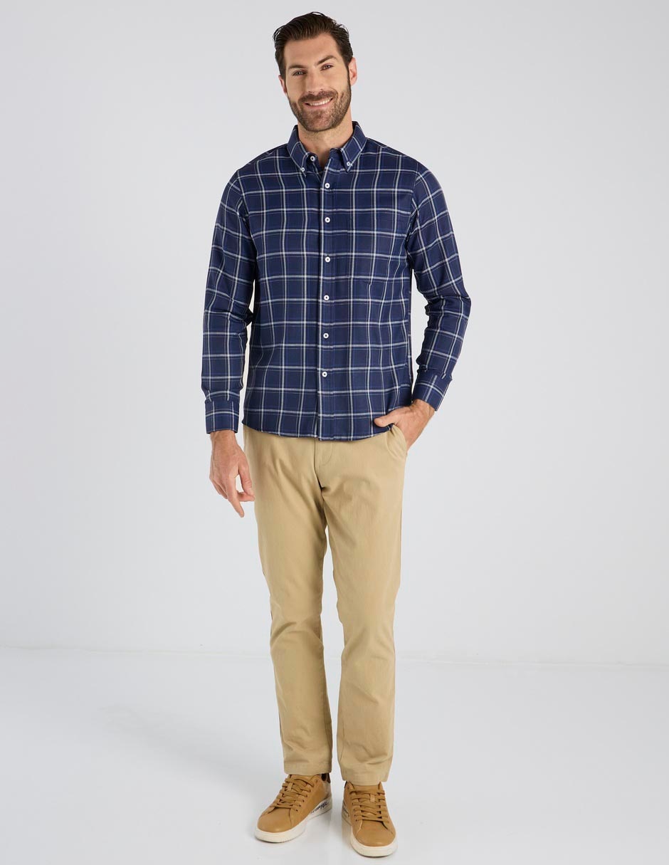 Camisa casual de algodón manga larga para hombre 3