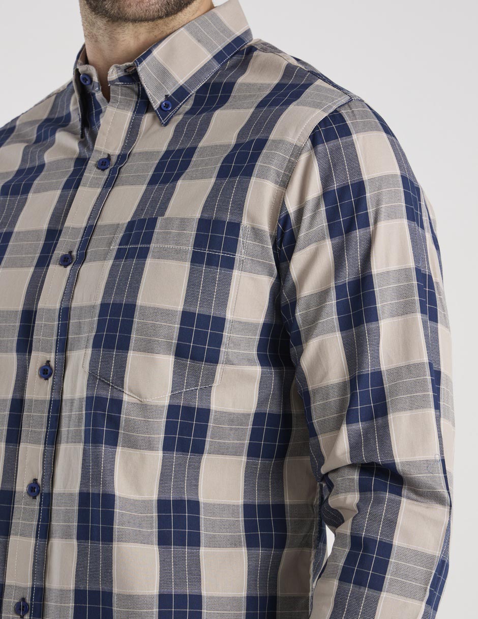 Camisa casual de algodón manga larga para hombre 4