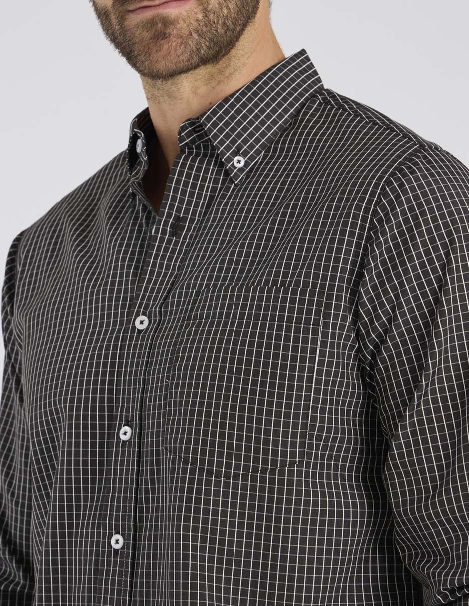 Camisa casual manga larga para hombre 4