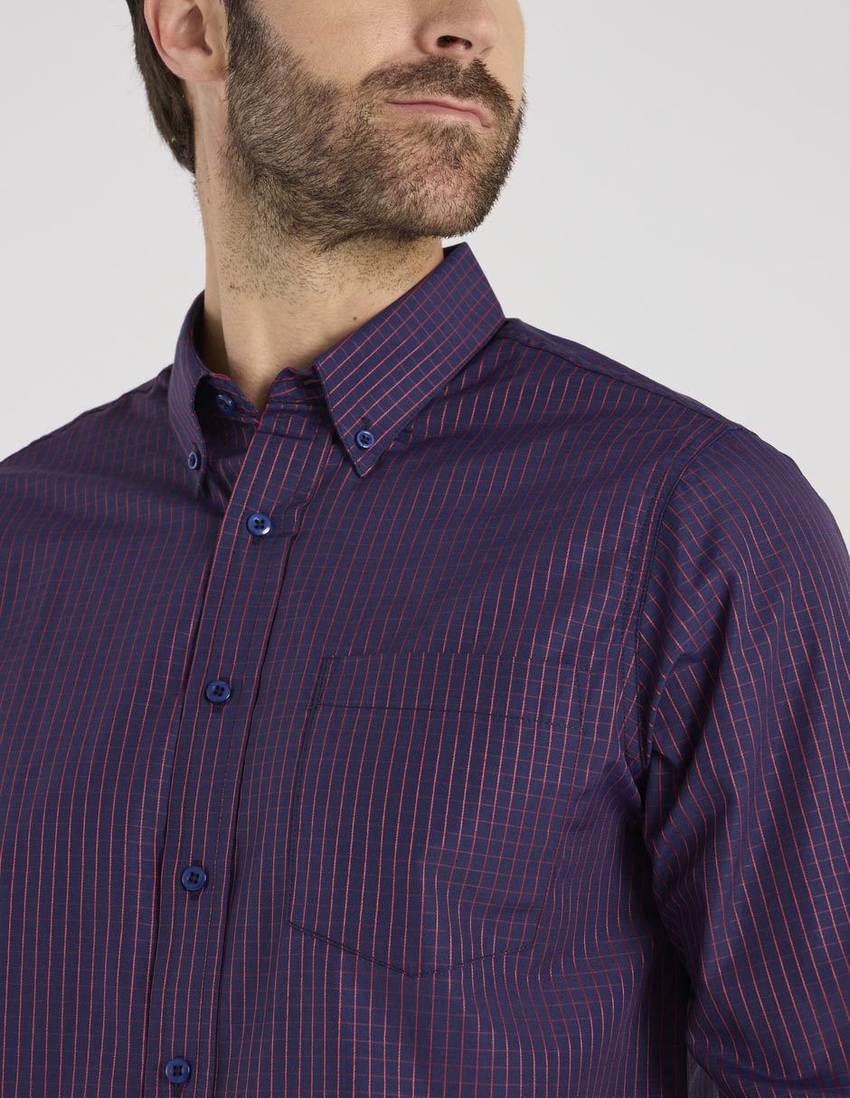 Camisa casual manga larga para hombre 4