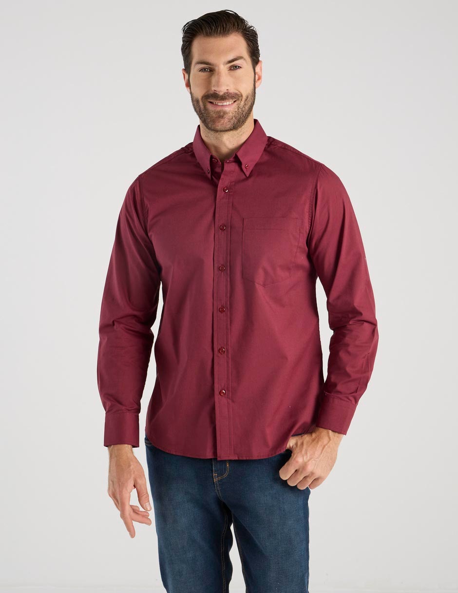 Camisa casual manga larga para hombre