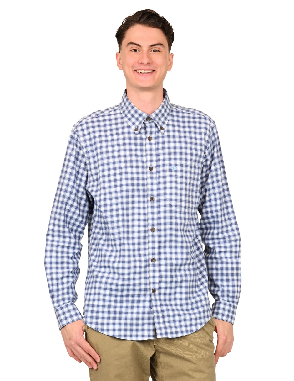 Camisa casual de algodón manga larga para hombre Camisa casual de algodón manga larga para hombre
