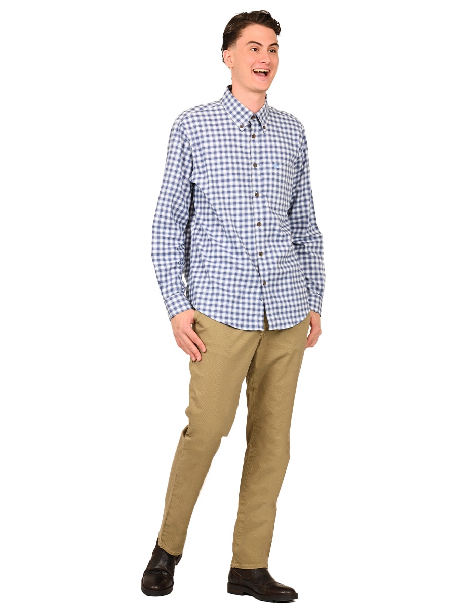 Camisa casual de algodón manga larga para hombre 1
