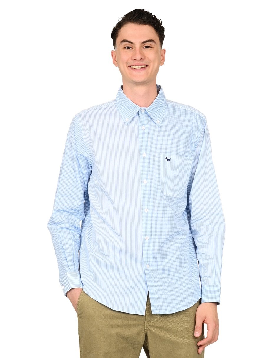 Camisa casual de algodón manga larga para hombre Camisa casual de algodón manga larga para hombre