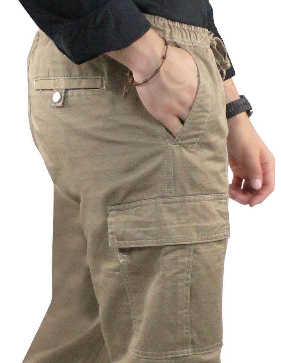 Pantalón cargo recto de gabardina para hombre 7