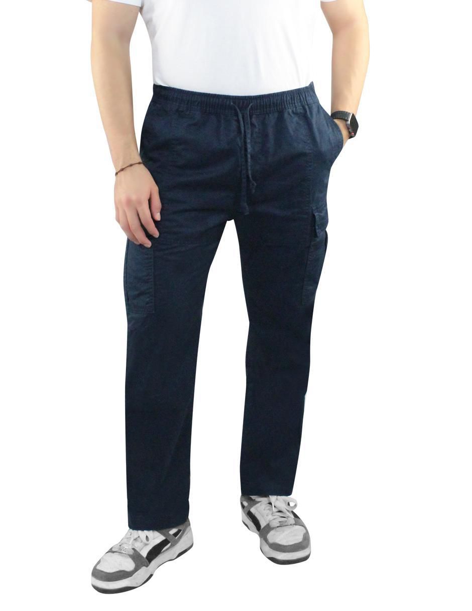 Pantalón cargo recto de gabardina para hombre