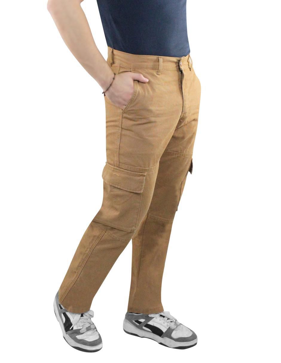 Pantalón cargo recto de gabardina para hombre 2