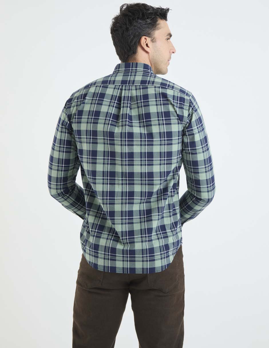 Camisa casual Polosur de algodón manga larga para hombre