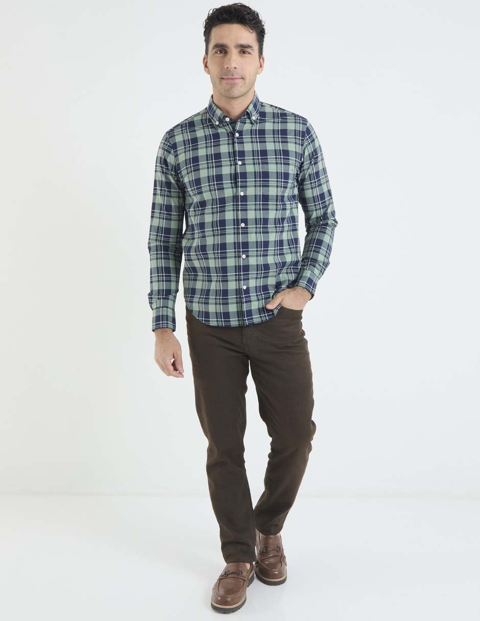 Camisa casual Polosur de algodón manga larga para hombre