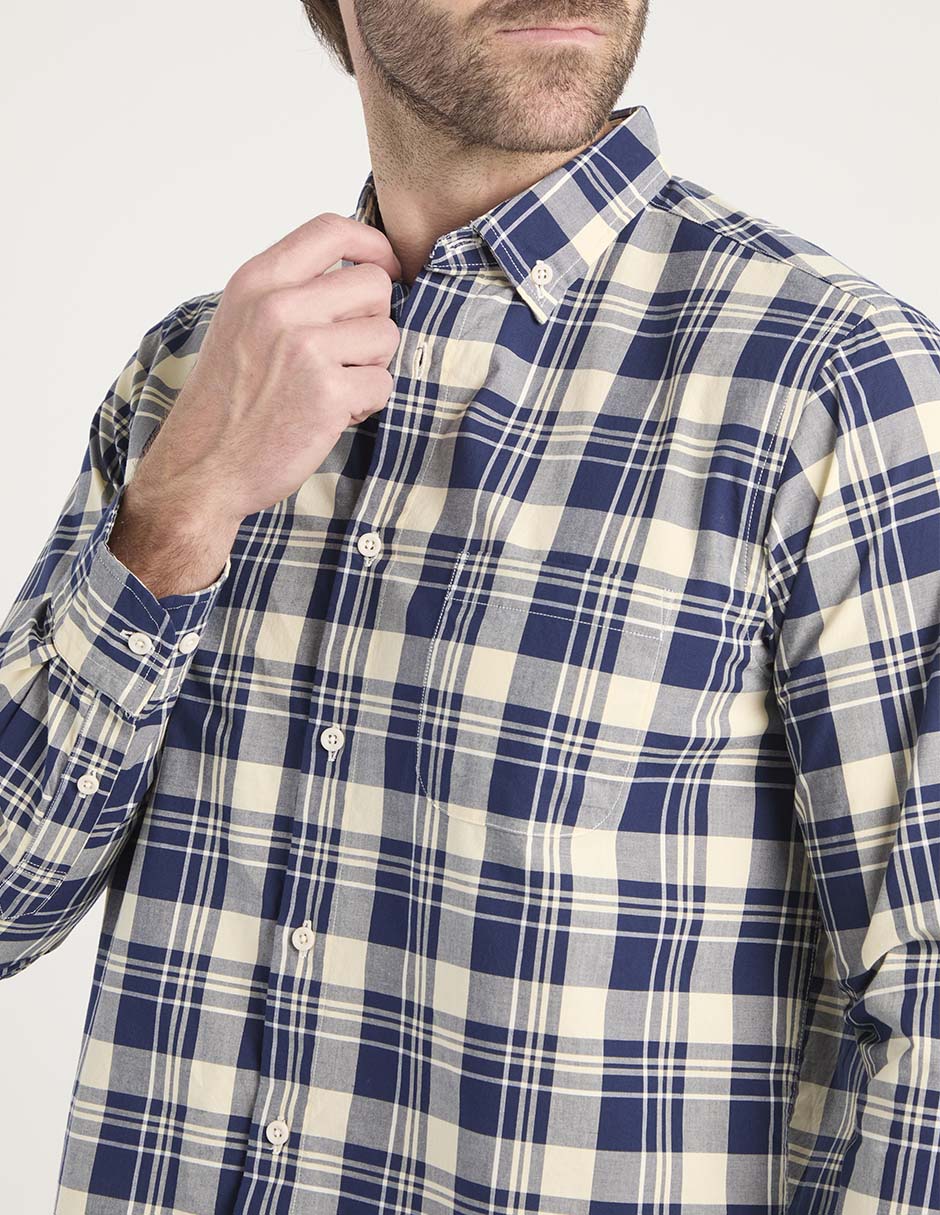Camisa casual de algodón manga larga para hombre 4