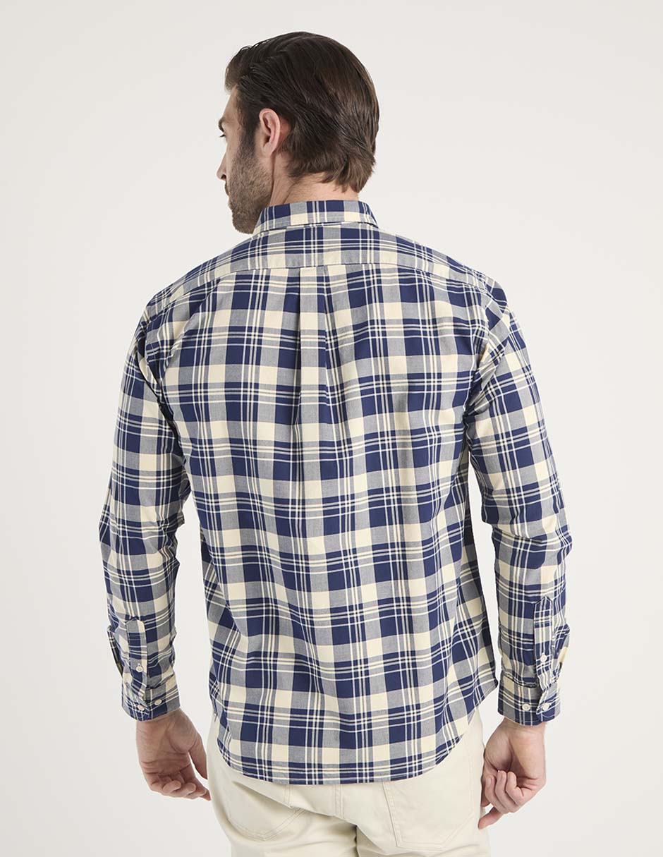 Camisa casual de algodón manga larga para hombre 6