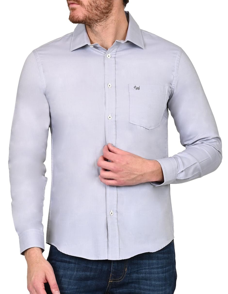 Camisa casual de algodón manga larga para hombre 2
