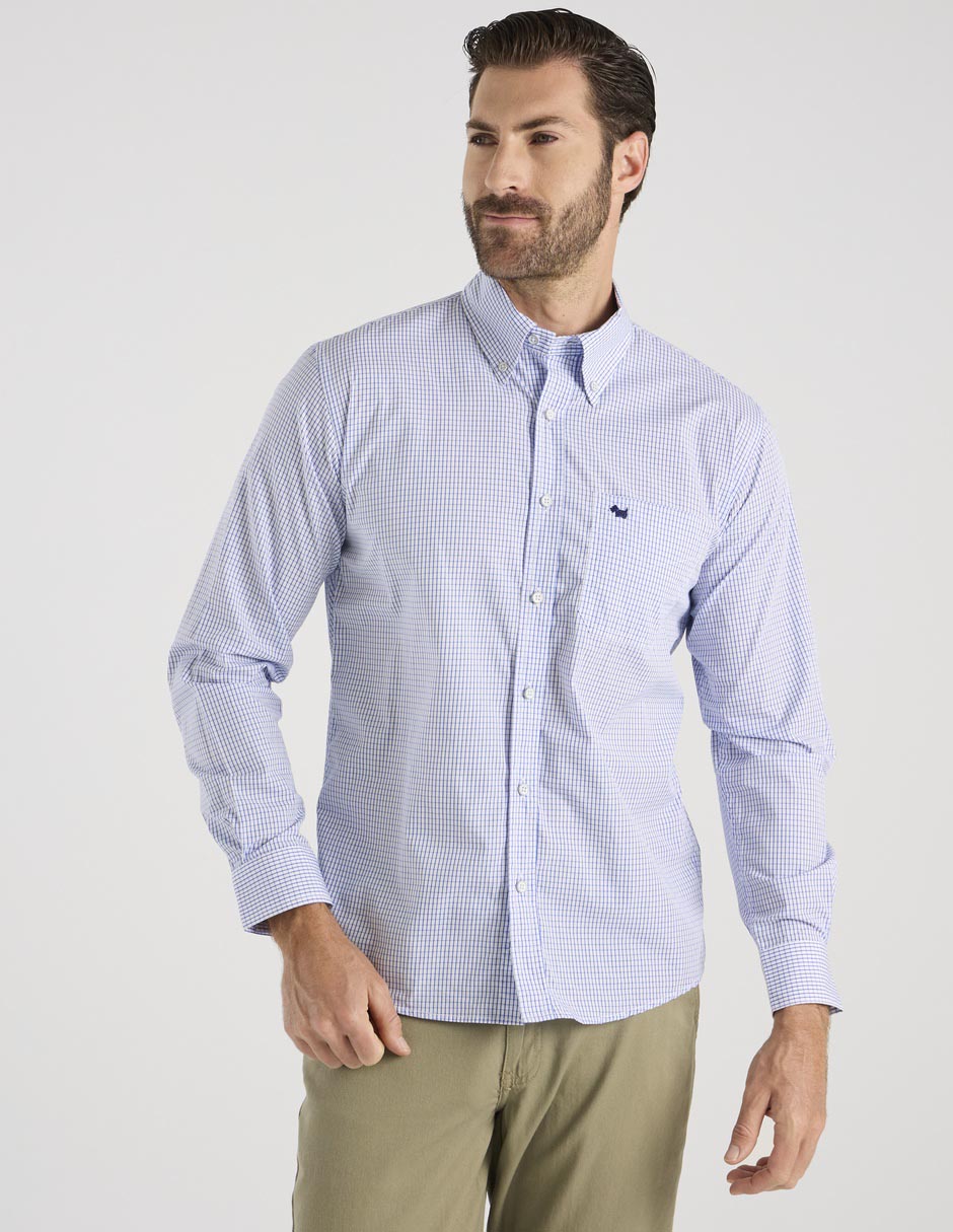 Camisa casual de algodón manga larga para hombre