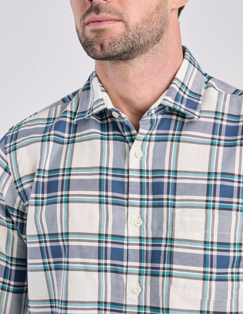 Camisa casual de algodón manga larga para hombre 4