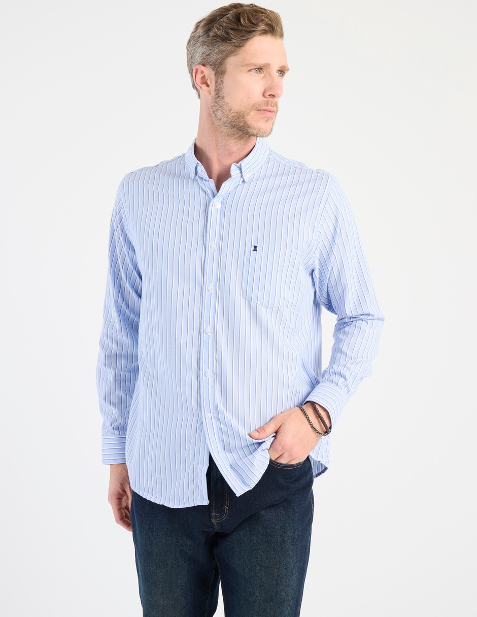 Camisa casual de algodón manga larga para hombre Camisa casual de algodón manga larga para hombre