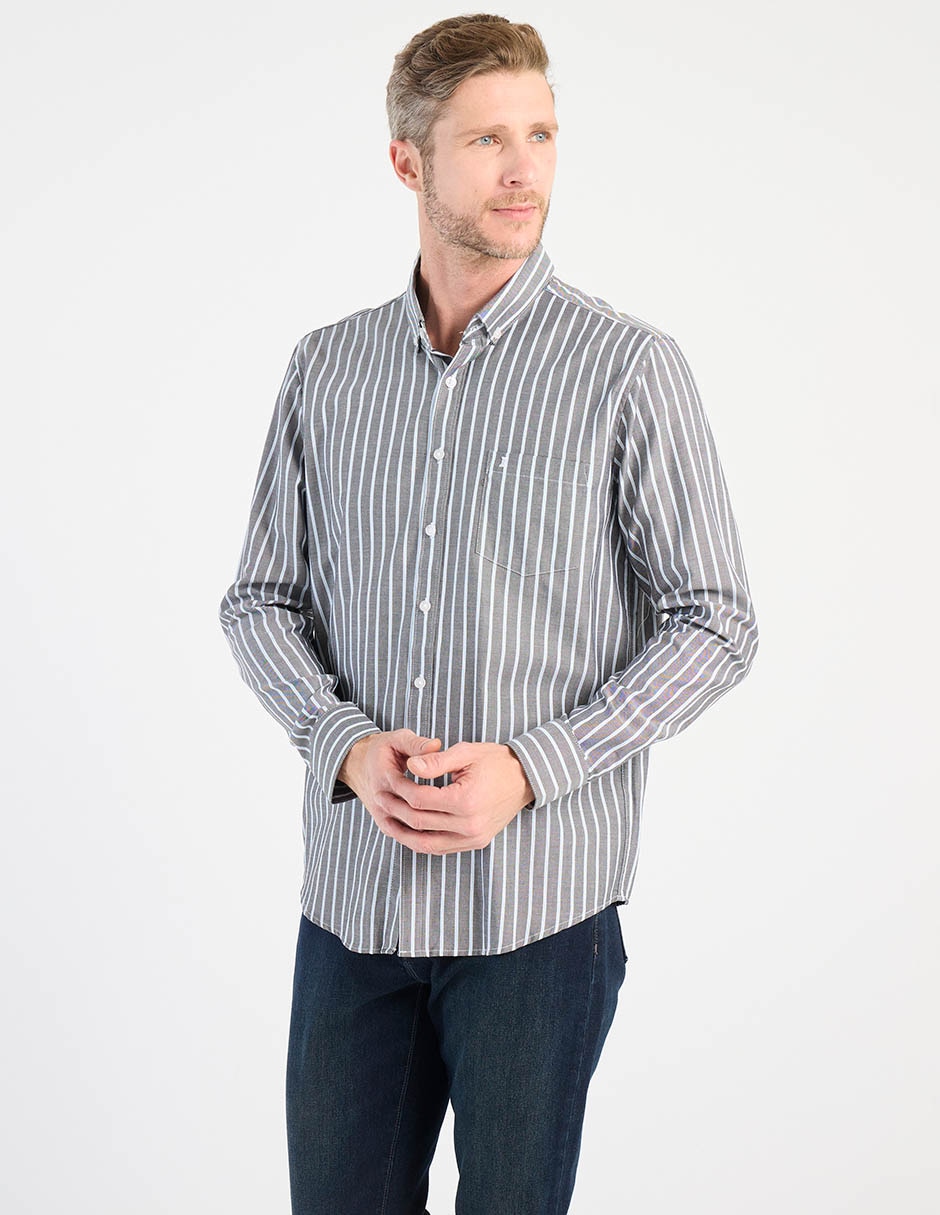 Camisa casual de algodón manga larga para hombre Camisa casual de algodón manga larga para hombre