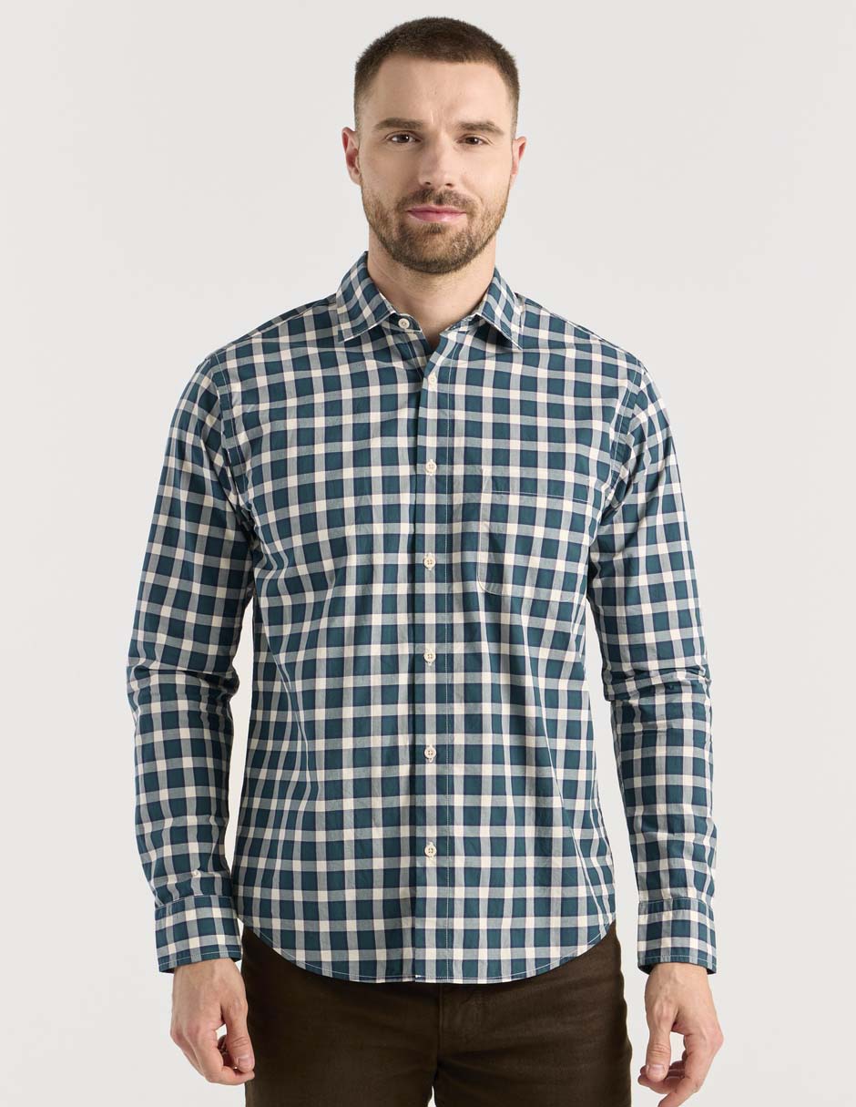 Camisa casual de algodón manga larga para hombre Camisa casual de algodón manga larga para hombre