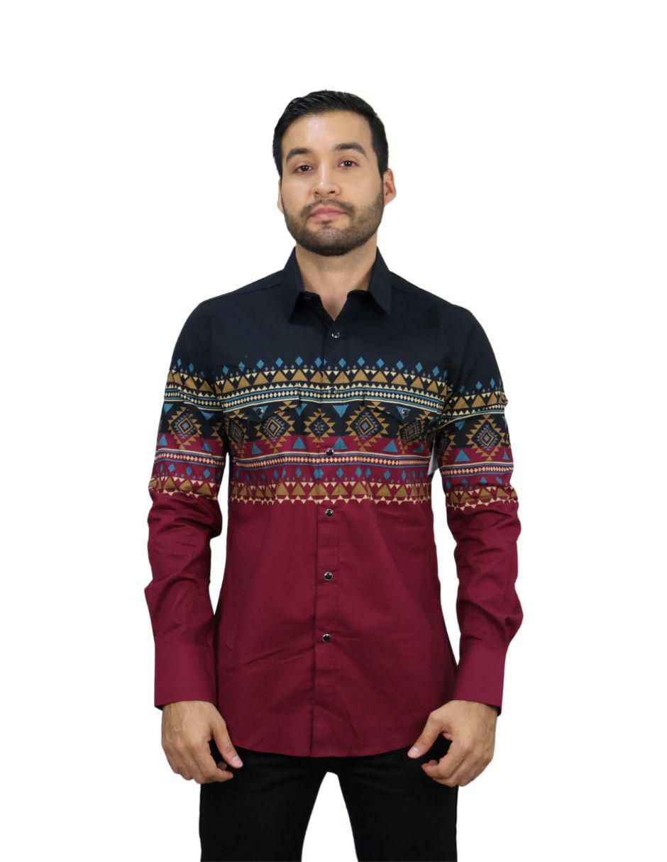 Camisa casual de algodón manga larga para hombre