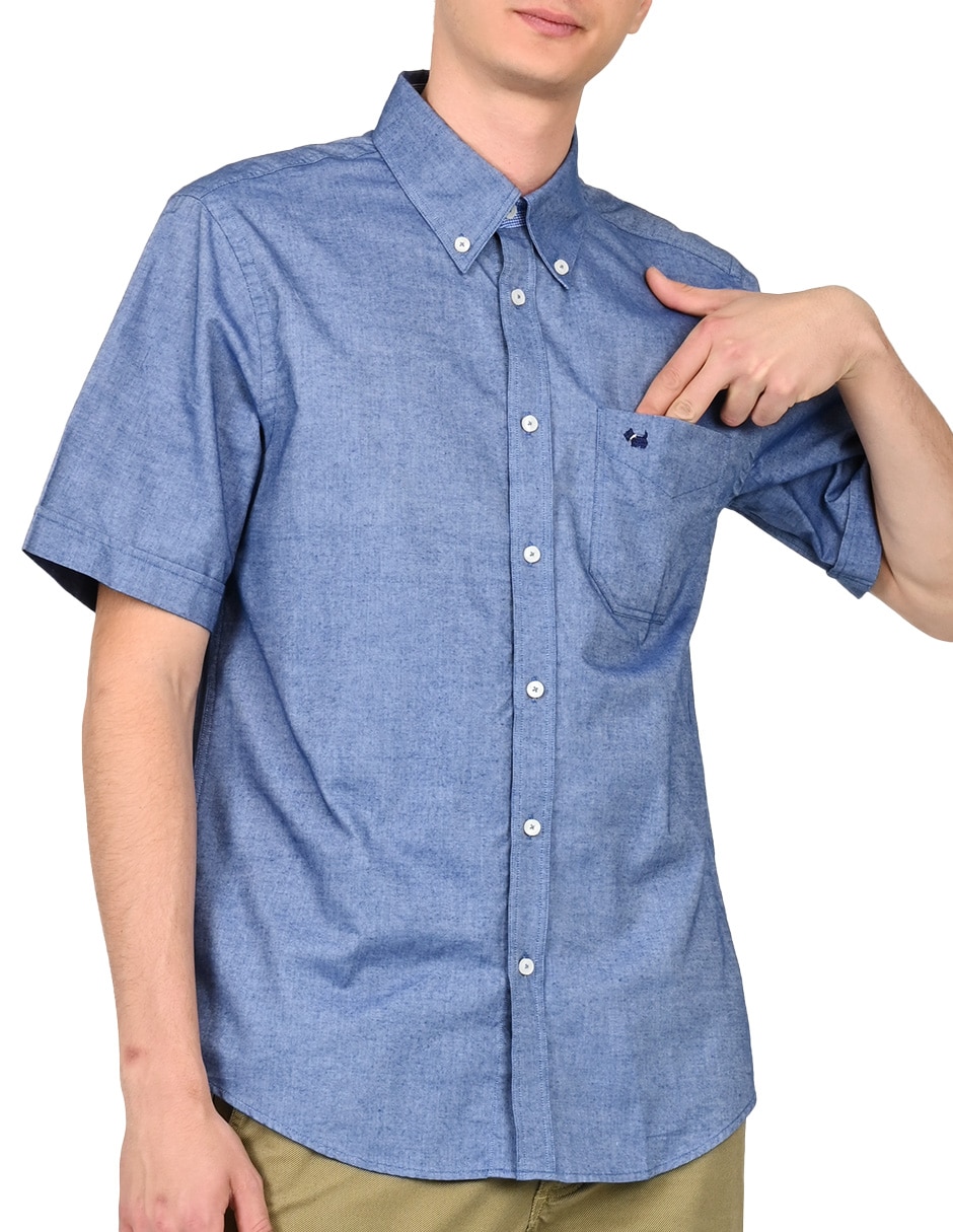Camisa casual de algodón manga corta para hombre 4