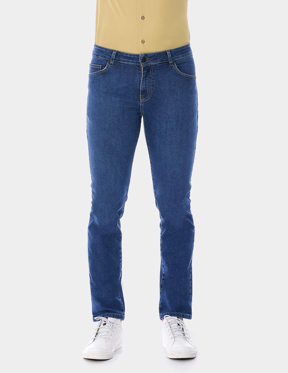 Jeans straight lavado obscuro para hombre