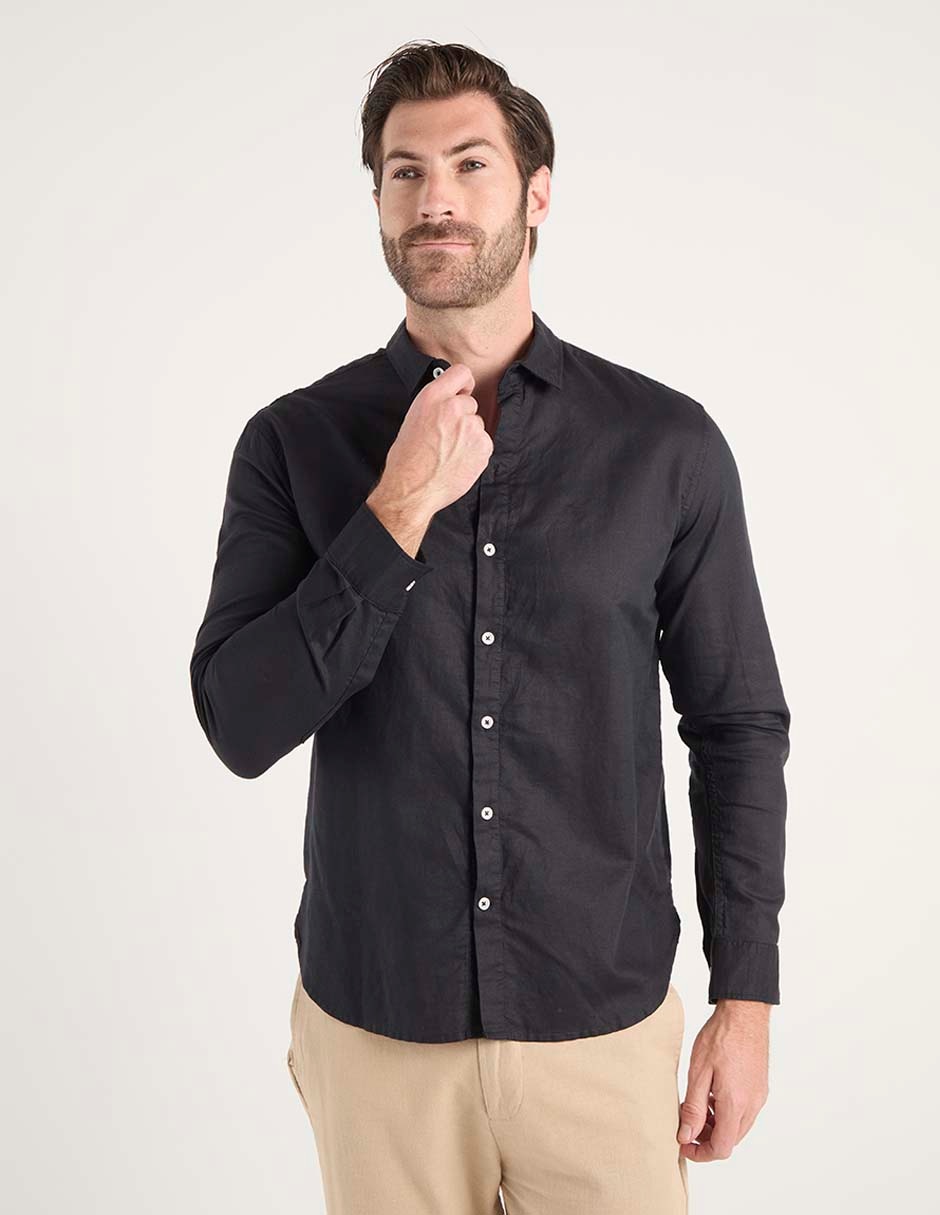 Camisa casual manga larga para hombre 2
