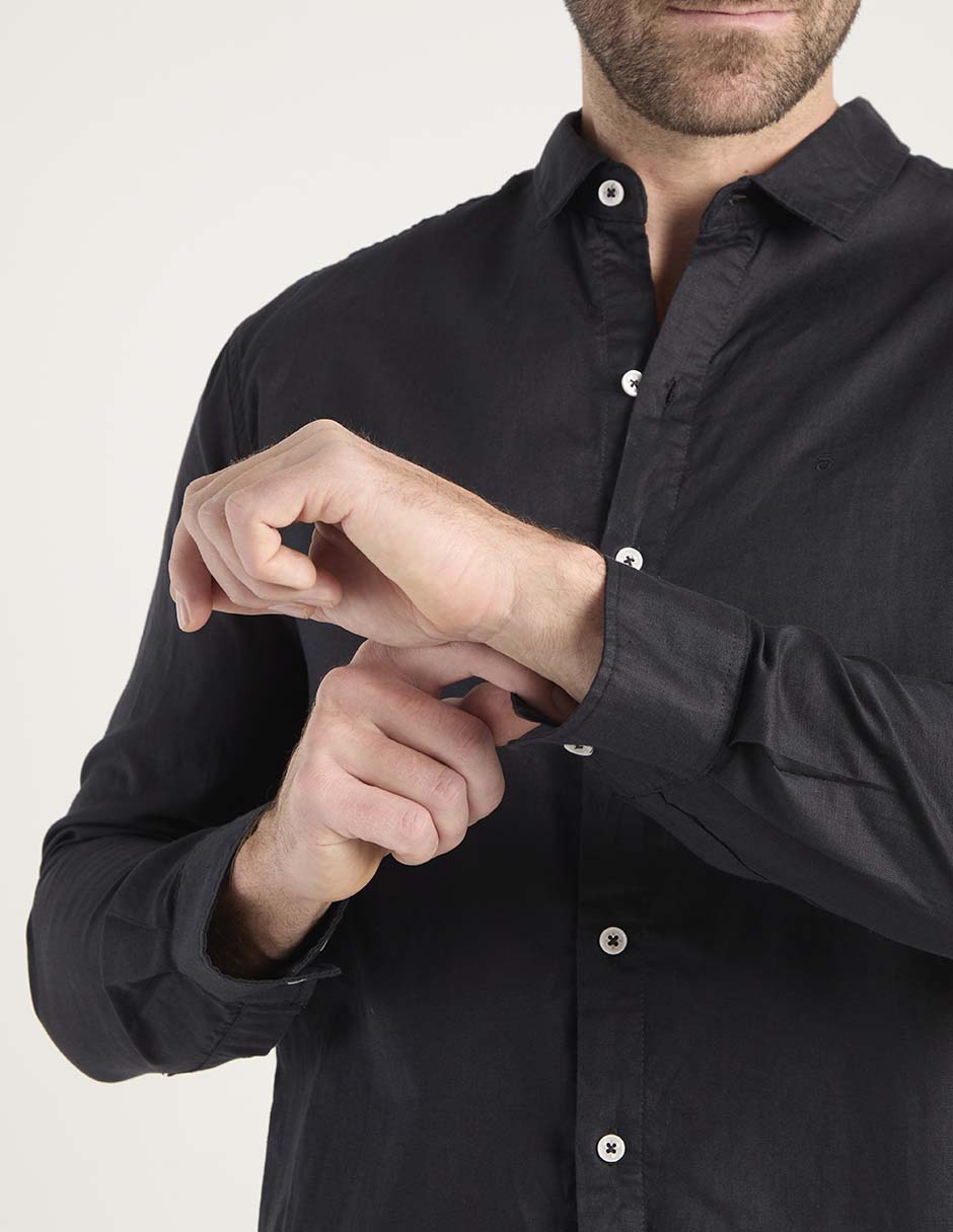 Camisa casual manga larga para hombre 5