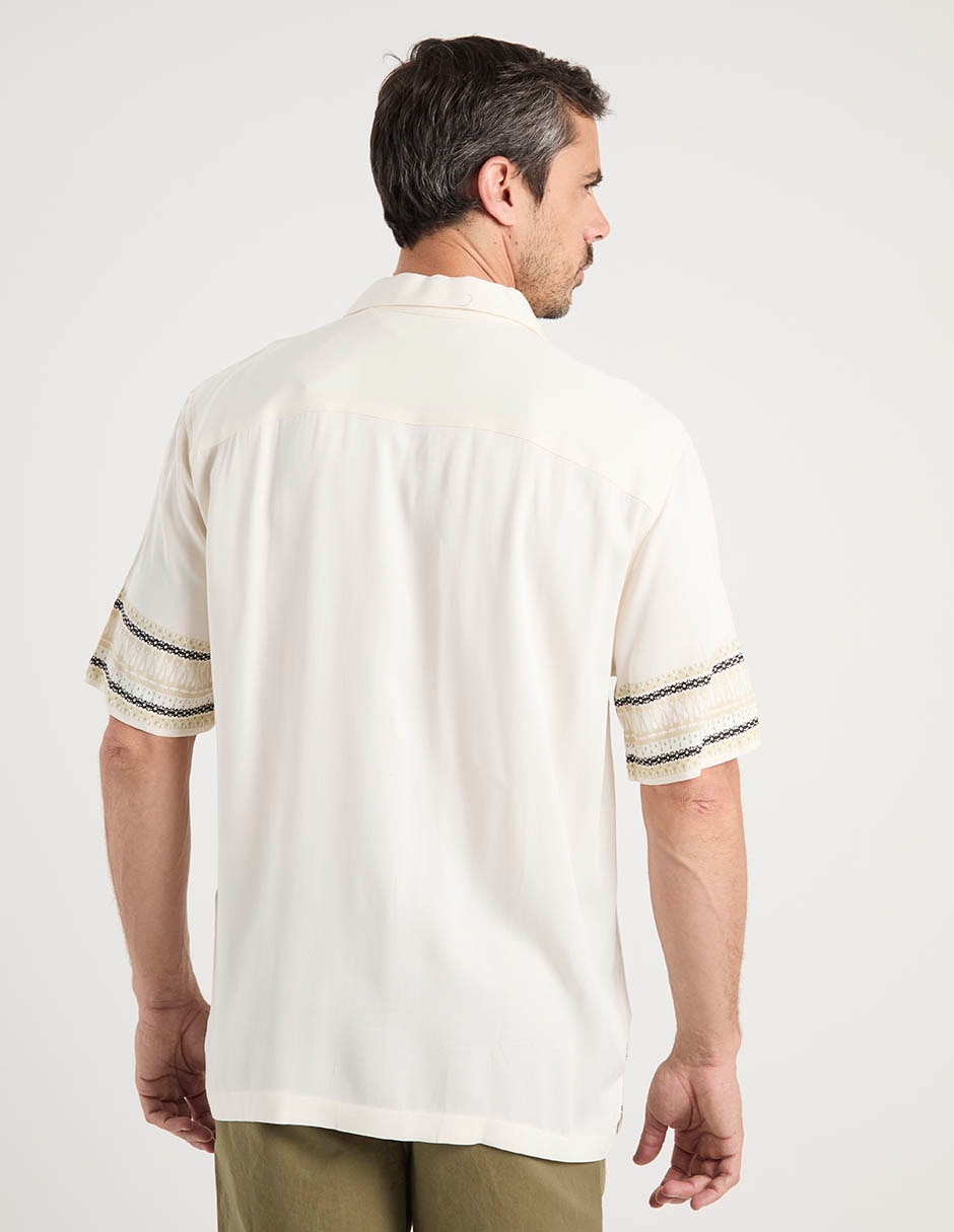 "camisa/sobrecamisa" casual "de" (si aplica) viscosa "manga" corta "para hombre" 5