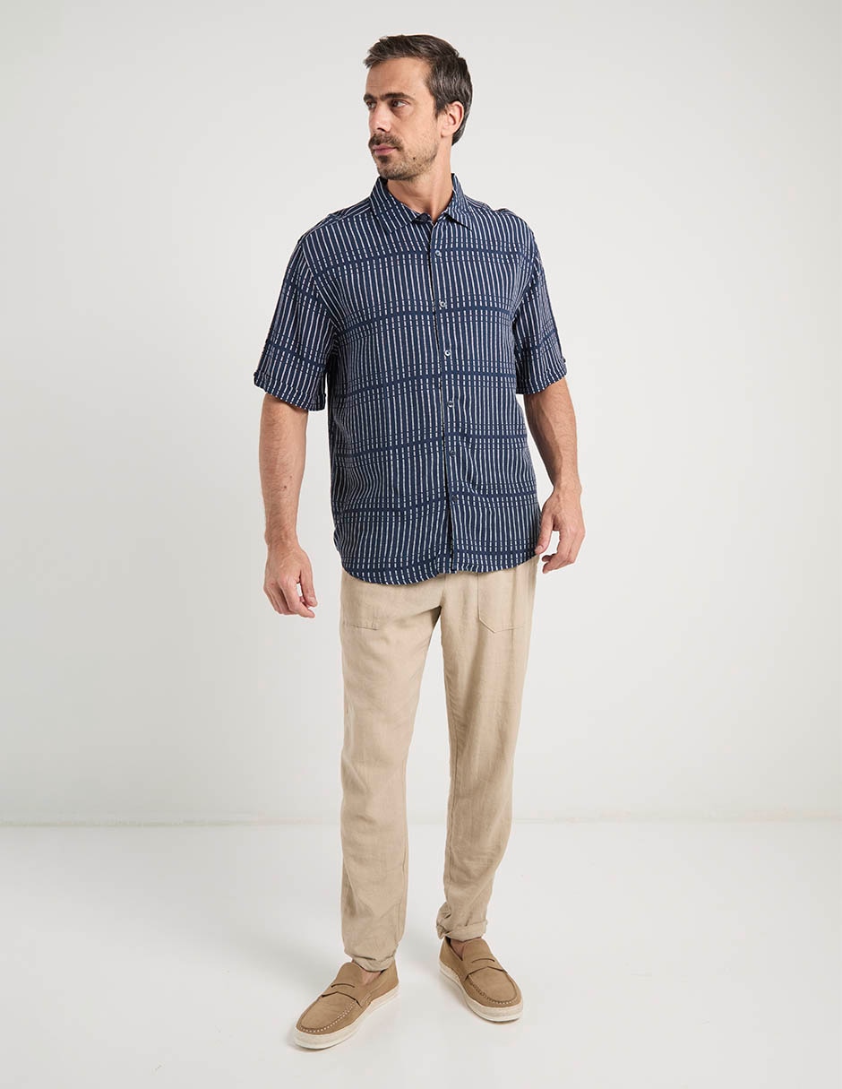 "camisa/sobrecamisa" casual "de" (si aplica) algodón "manga" corta "para hombre" 3