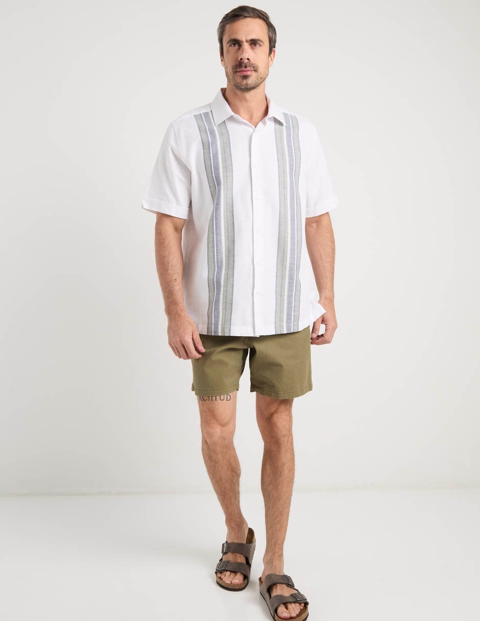 "camisa/sobrecamisa" casual "de" (si aplica) mezcla de materiales "manga" corta "para hombre" 2
