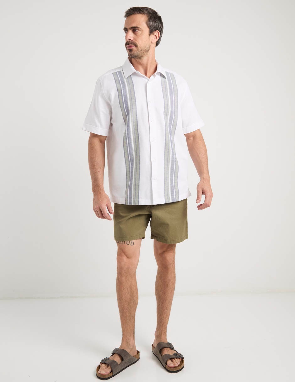 "camisa/sobrecamisa" casual "de" (si aplica) mezcla de materiales "manga" corta "para hombre" 3