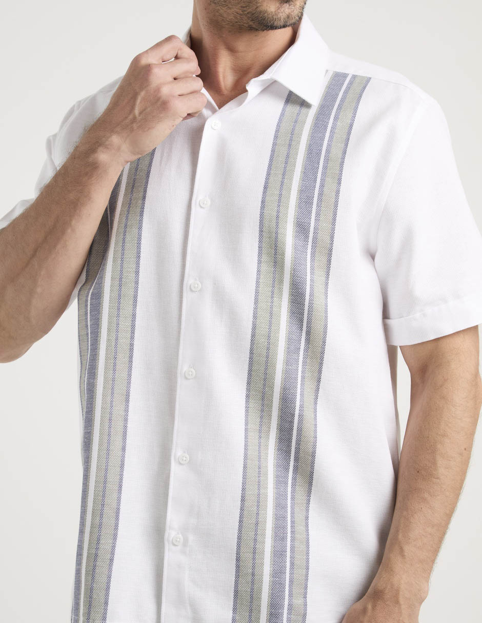 "camisa/sobrecamisa" casual "de" (si aplica) mezcla de materiales "manga" corta "para hombre" 4